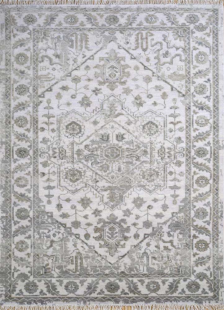  ivory wool Hand Knotted Rug