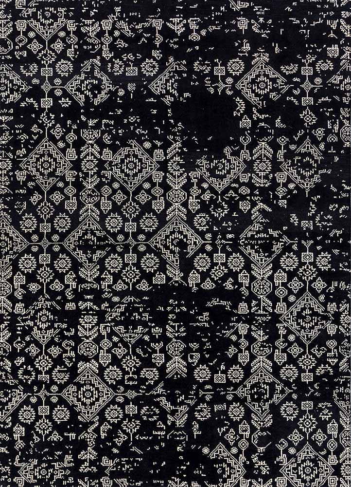  grey and black wool Hand Knotted Rug