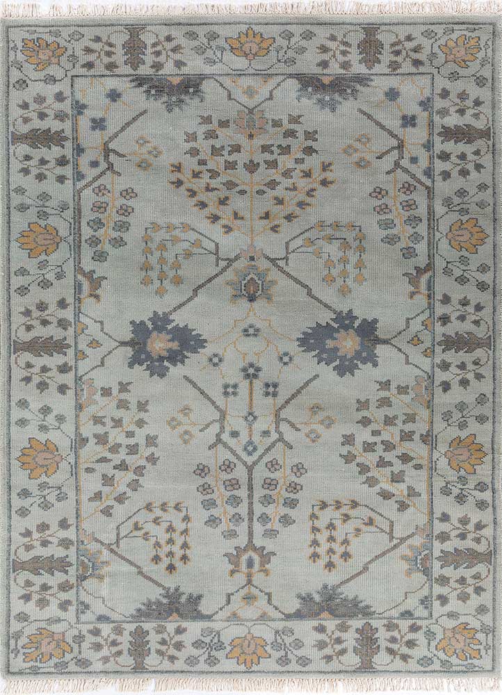 savana blue wool Hand Knotted Rug - HeadShot