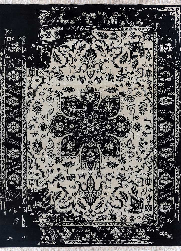  ivory wool Hand Knotted Rug