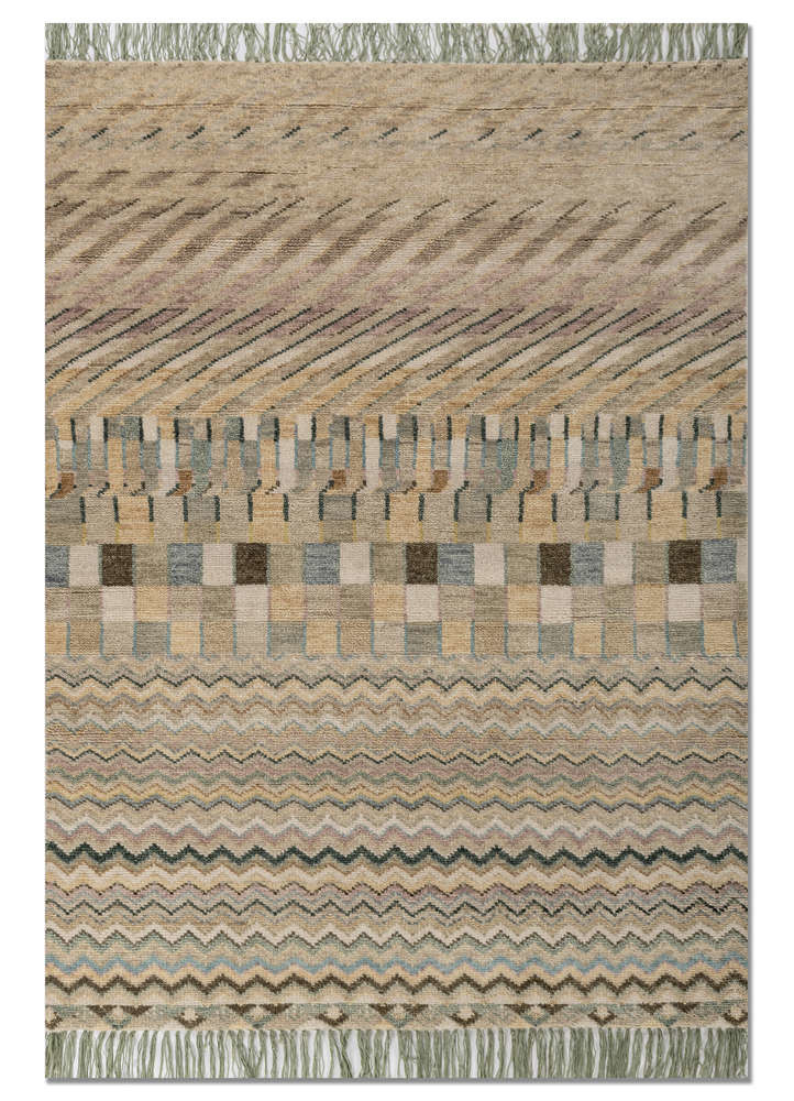  gold wool Hand Knotted Rug