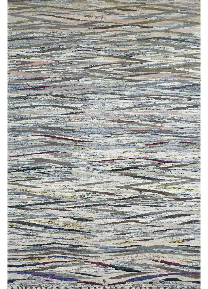 manchaha grey and black wool Hand Knotted Rug - HeadShot