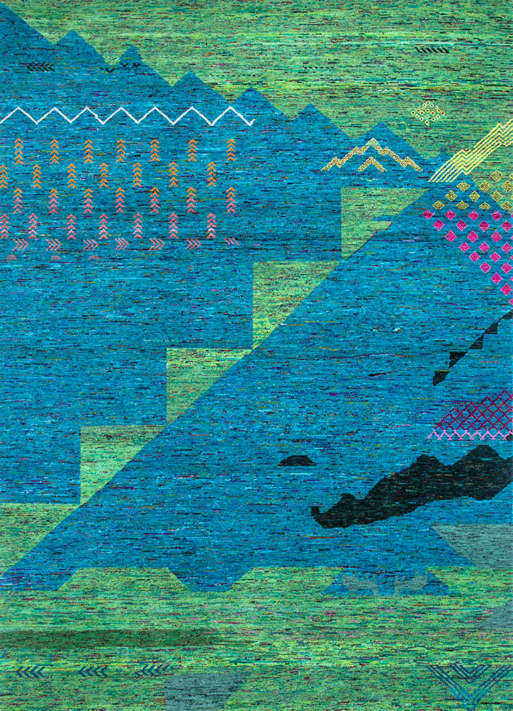 manchaha ivory wool Hand Knotted Rug - HeadShot