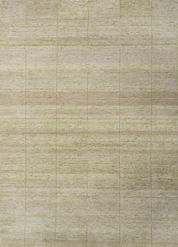  green wool Hand Knotted Rug