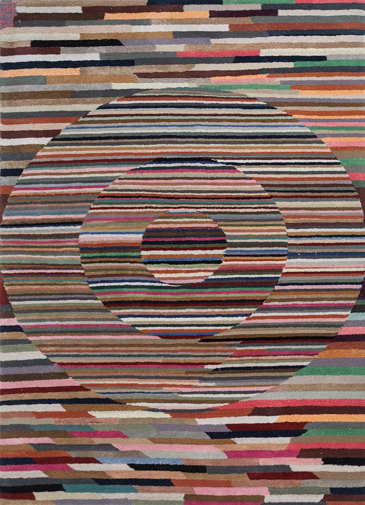 acar multi wool and viscose Hand Tufted Rug - HeadShot