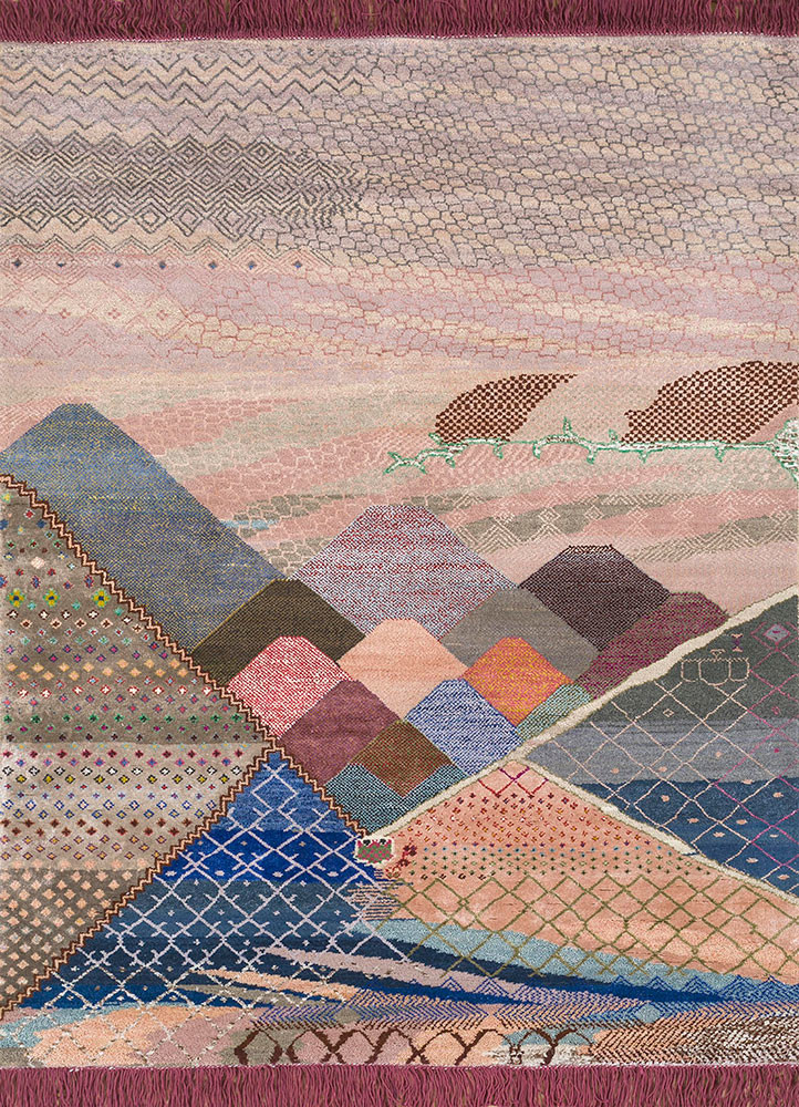 Poora Bas Apna beige and brown wool and bamboo silk Hand Knotted Rug