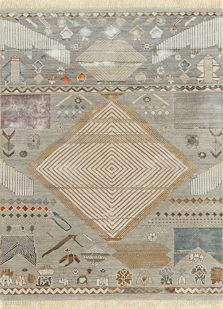  grey and black wool Hand Knotted Rug