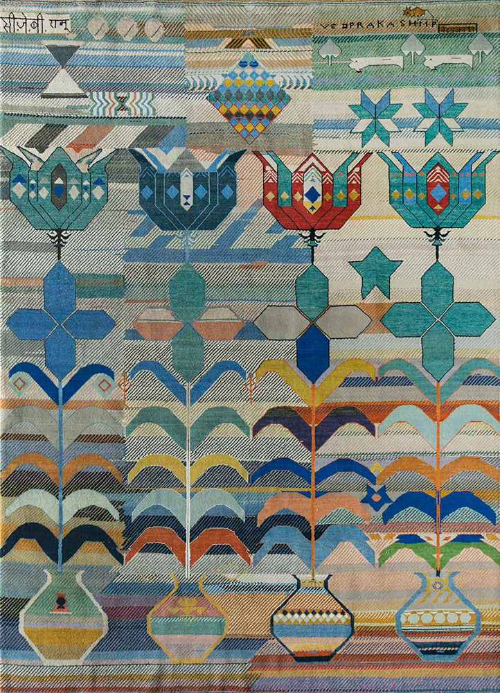 freedom manchaha multi wool and bamboo silk Hand Knotted Rug - HeadShot freedom manchaha multi wool and bamboo silk Hand Knotted Rug - HeadShot