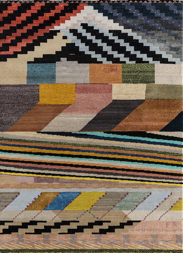 manchaha multi wool and bamboo silk Hand Knotted Rug - HeadShot manchaha multi wool and bamboo silk Hand Knotted Rug - HeadShot