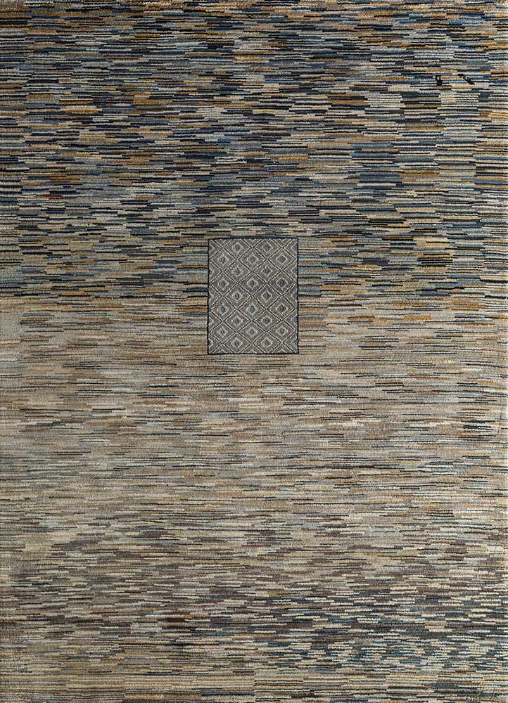 freedom manchaha beige and brown wool and bamboo silk Hand Knotted Rug - HeadShot