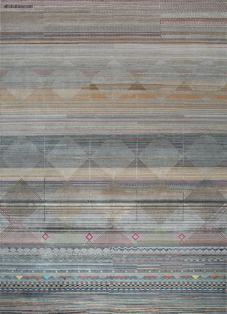 freedom manchaha grey and black wool and bamboo silk Hand Knotted Rug - HeadShot freedom manchaha grey and black wool and bamboo silk Hand Knotted Rug - HeadShot