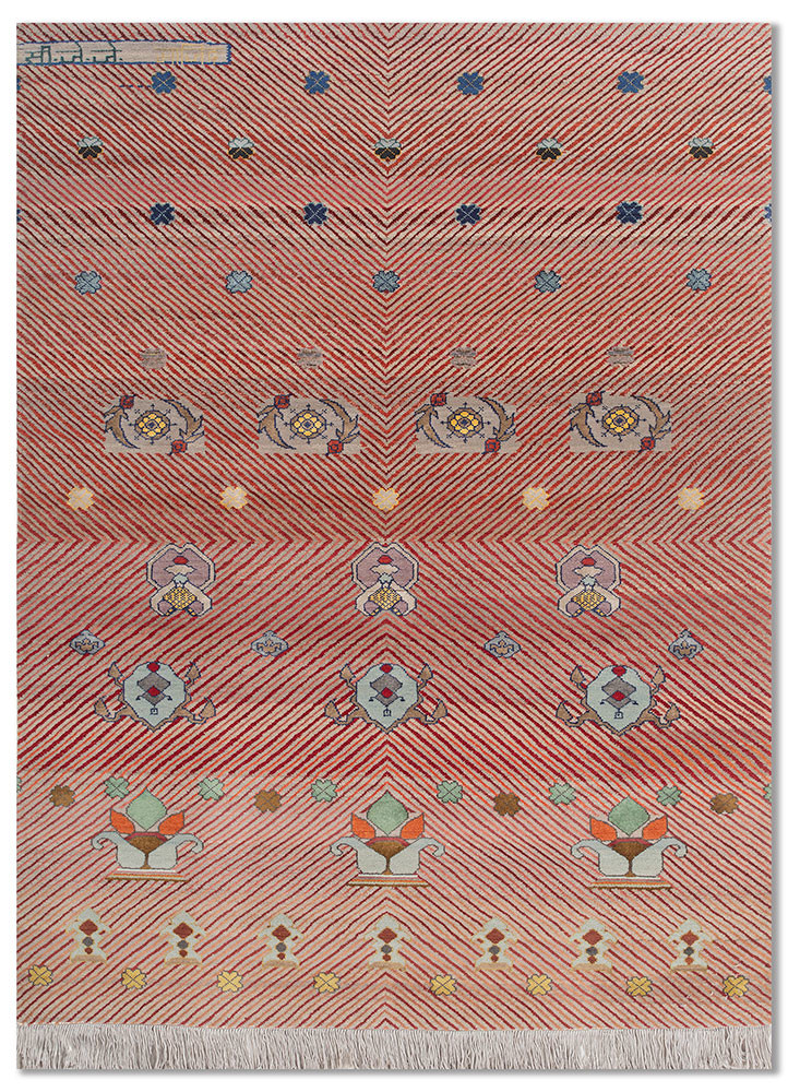 Namaz ivory wool and bamboo silk Hand Knotted Rug