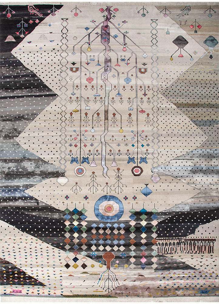 freedom manchaha ivory wool and bamboo silk Hand Knotted Rug - HeadShot freedom manchaha ivory wool and bamboo silk Hand Knotted Rug - HeadShot