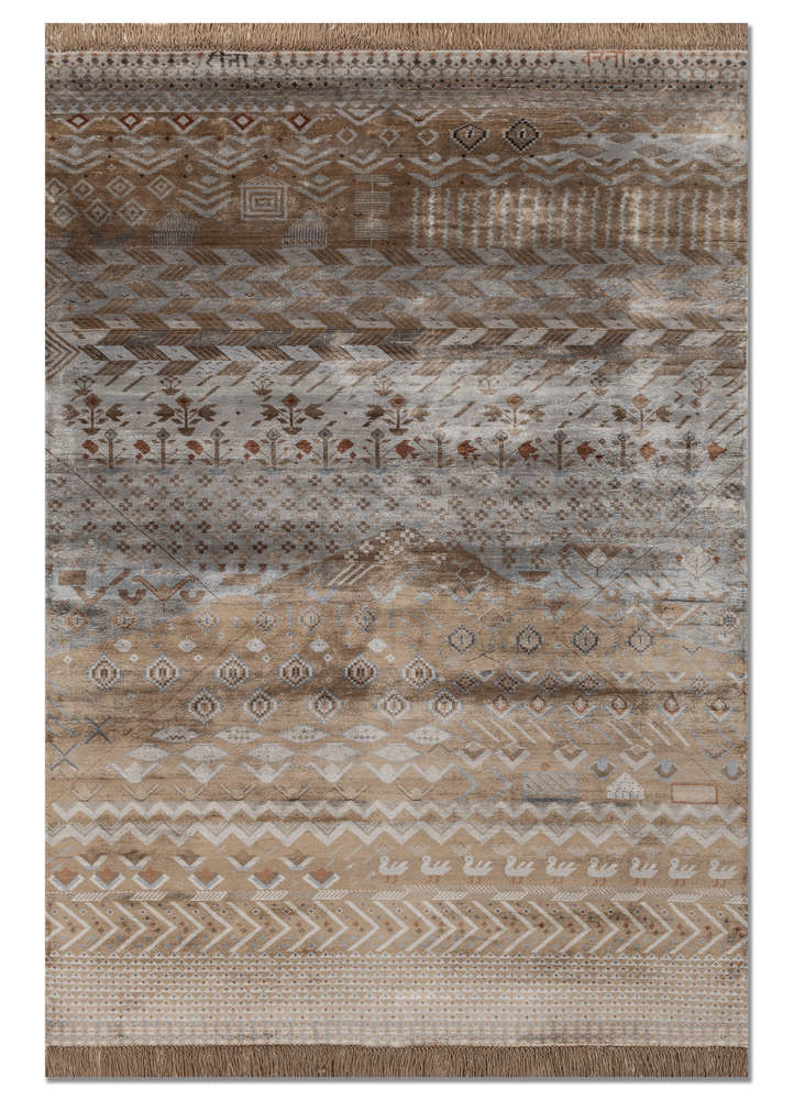  gold bamboo silk Hand Knotted Rug