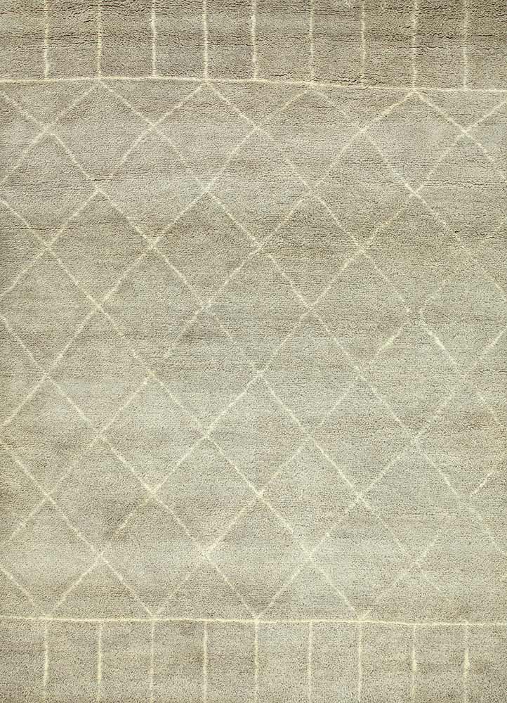 zuri grey and black wool Hand Knotted Rug - HeadShot