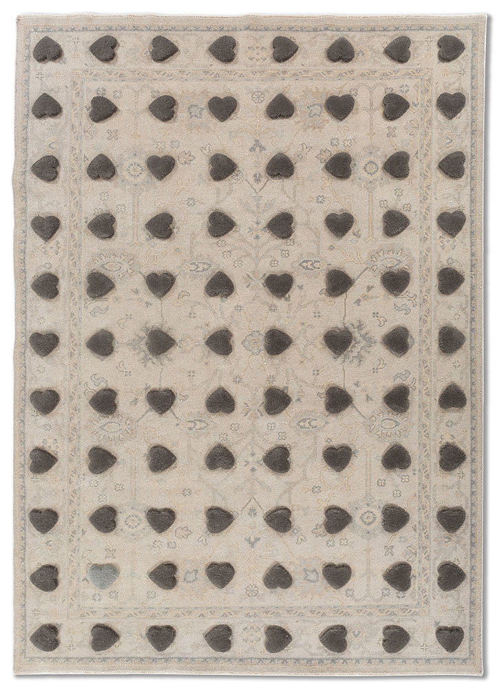  grey and black wool Hand Knotted Rug
