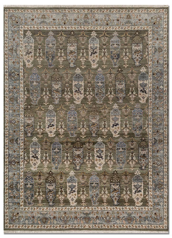 savana green wool Hand Knotted Rug - HeadShot savana green wool Hand Knotted Rug - HeadShot