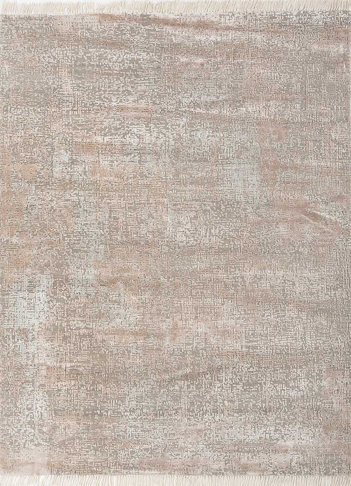  grey and black wool and bamboo silk Hand Knotted Rug