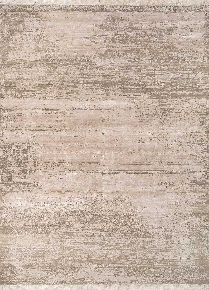  grey and black wool and bamboo silk Hand Knotted Rug