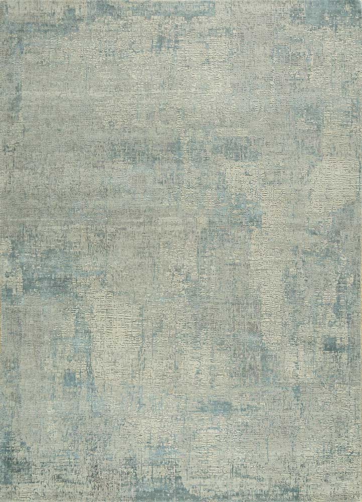 uvenuti grey and black wool and bamboo silk Hand Knotted Rug - HeadShot