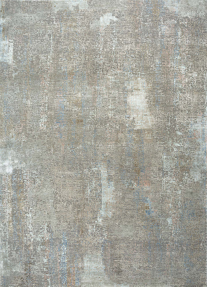 uvenuti grey and black wool and bamboo silk Hand Knotted Rug - HeadShot uvenuti grey and black wool and bamboo silk Hand Knotted Rug - HeadShot