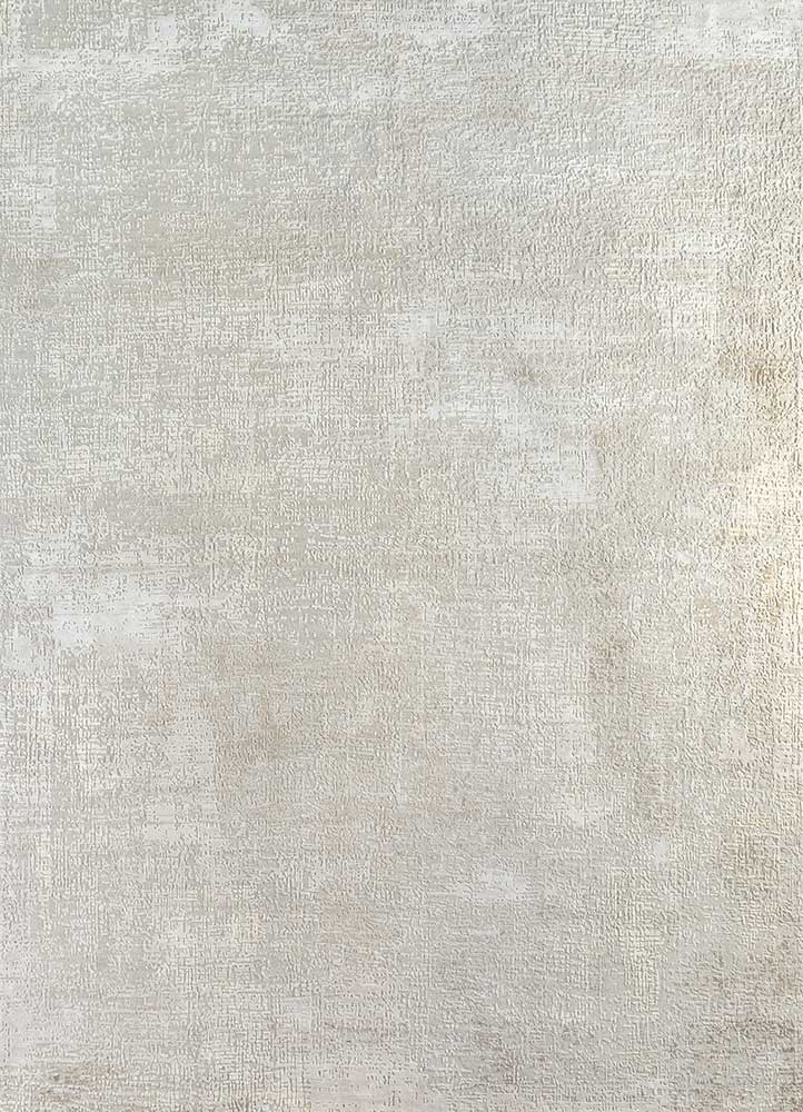  ivory wool and bamboo silk Hand Knotted Rug