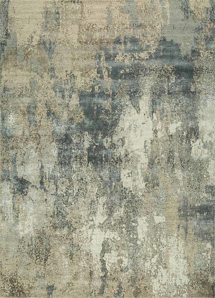 uvenuti beige and brown wool and bamboo silk Hand Knotted Rug - HeadShot uvenuti beige and brown wool and bamboo silk Hand Knotted Rug - HeadShot