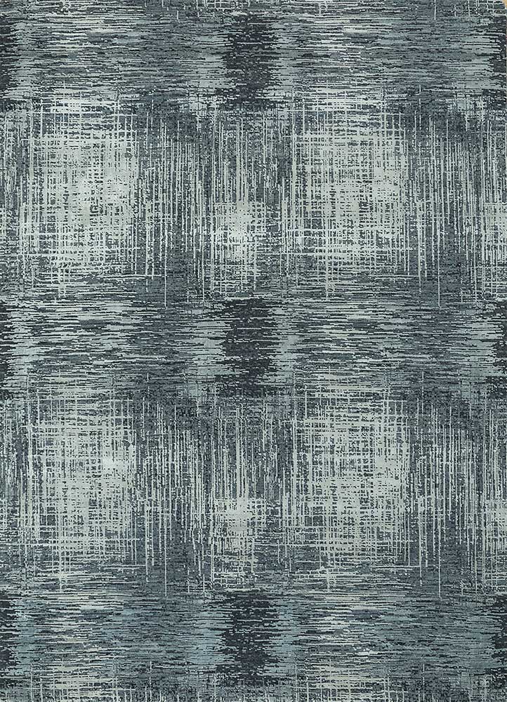  grey and black wool and bamboo silk Hand Knotted Rug