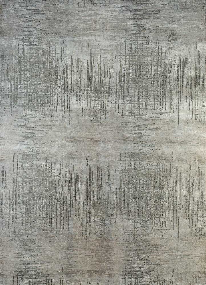  grey and black wool and bamboo silk Hand Knotted Rug