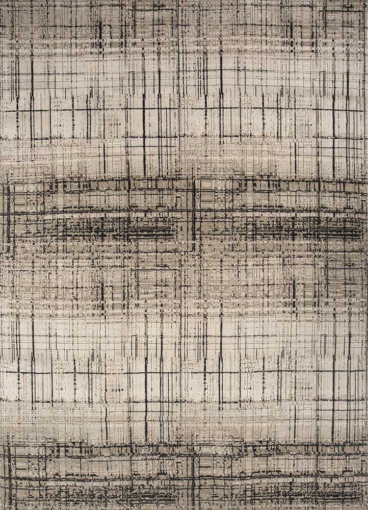  ivory wool and bamboo silk Hand Knotted Rug