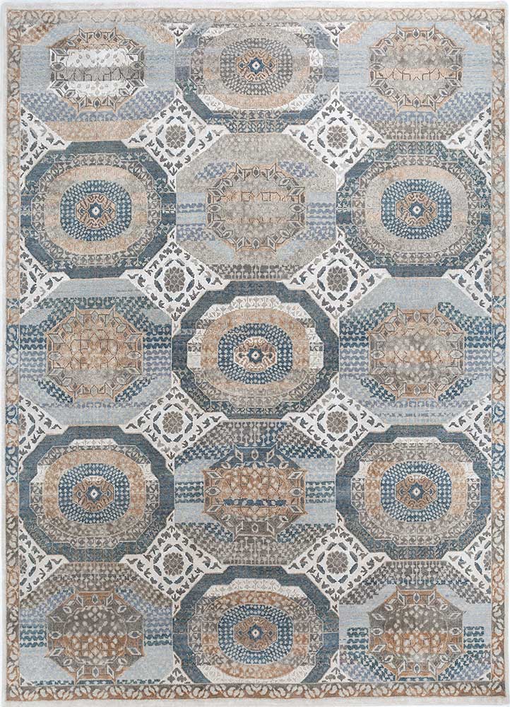  grey and black wool and bamboo silk Hand Knotted Rug