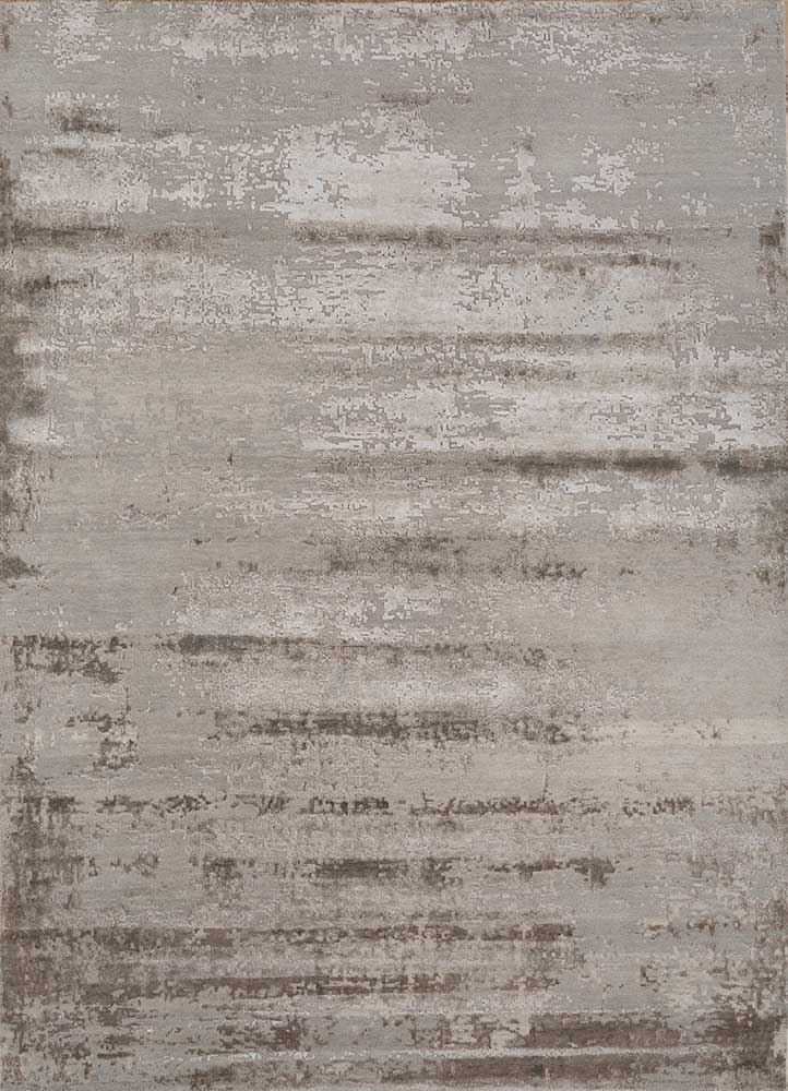  ivory wool and bamboo silk Hand Knotted Rug
