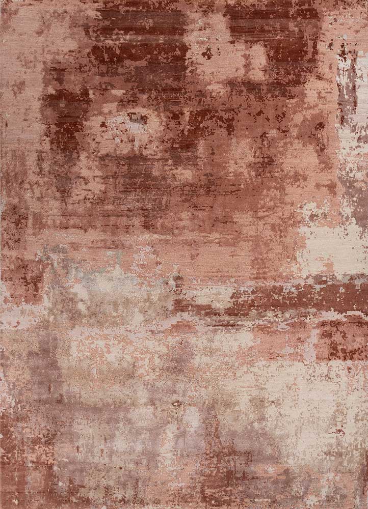  beige and brown wool and bamboo silk Hand Knotted Rug