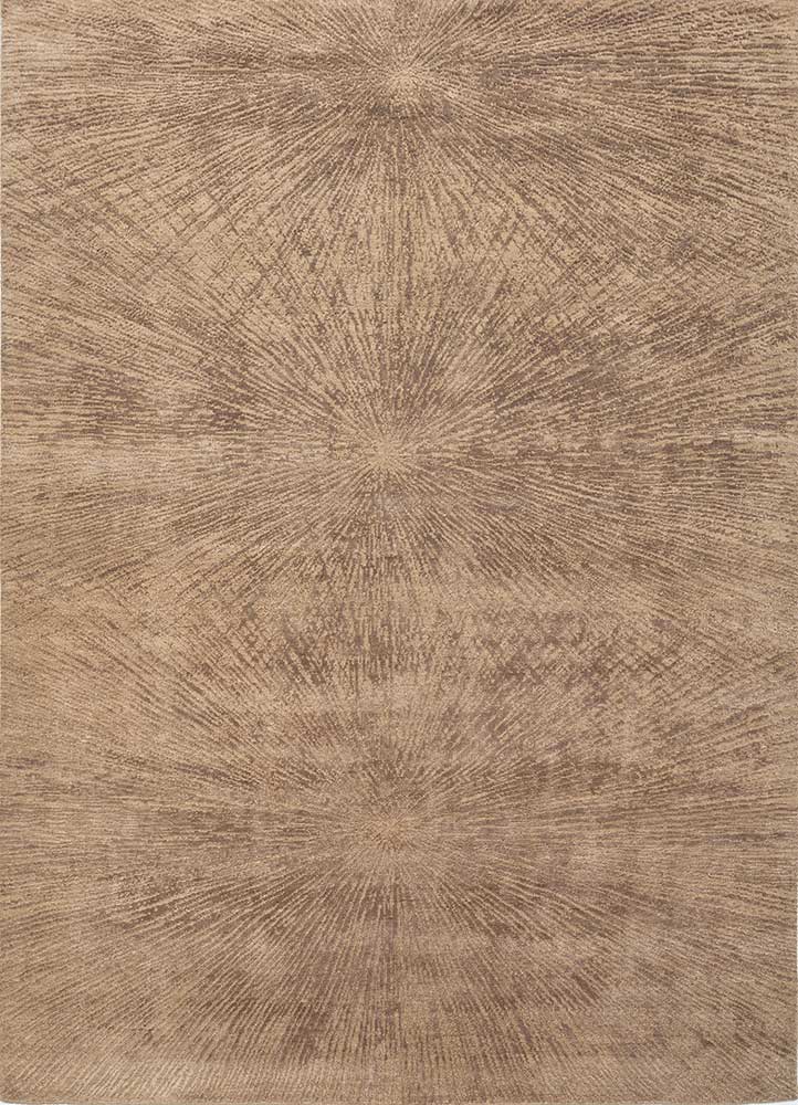  beige and brown wool and bamboo silk Hand Knotted Rug