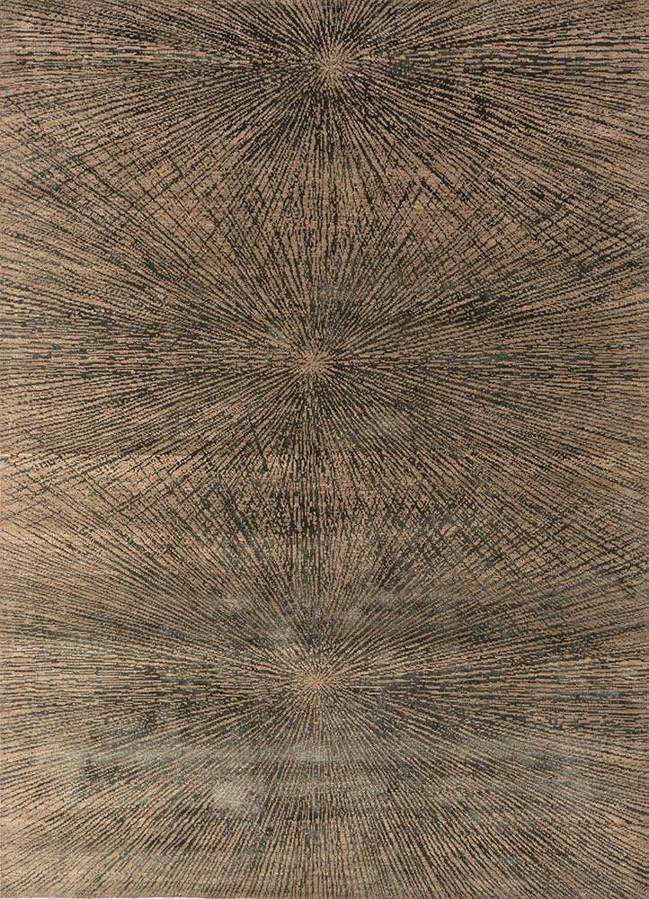 uvenuti beige and brown wool and bamboo silk Hand Knotted Rug - HeadShot