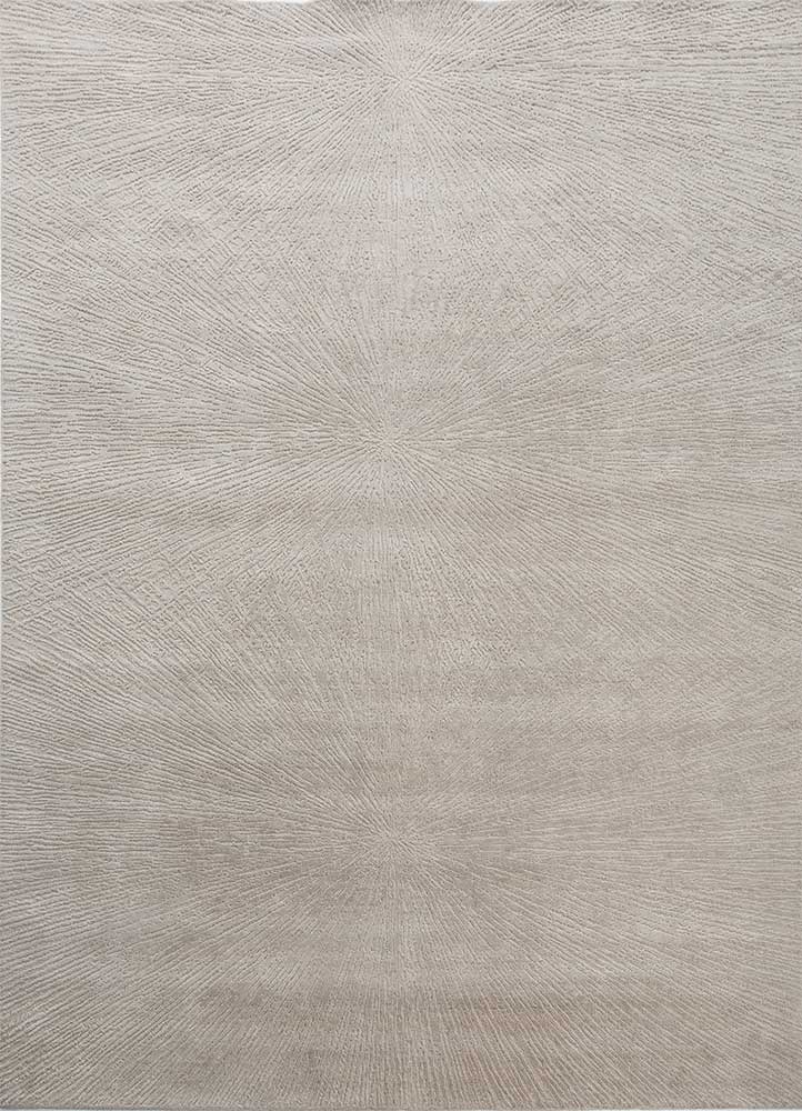  ivory wool and bamboo silk Hand Knotted Rug