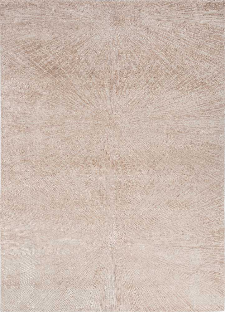  ivory wool and bamboo silk Hand Knotted Rug