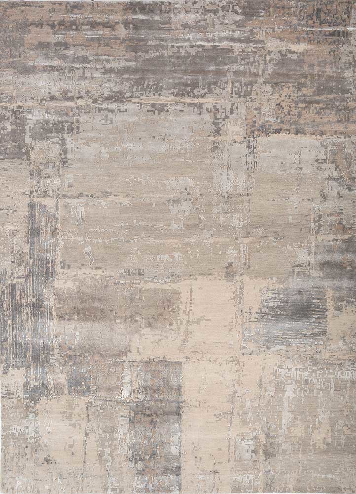 tattvam grey and black wool and bamboo silk Hand Knotted Rug - HeadShot tattvam grey and black wool and bamboo silk Hand Knotted Rug - HeadShot