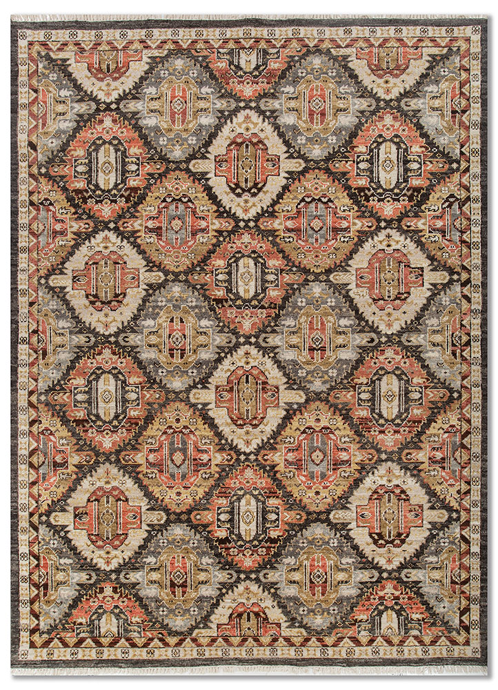 gulnar blue wool Hand Knotted Rug - HeadShot