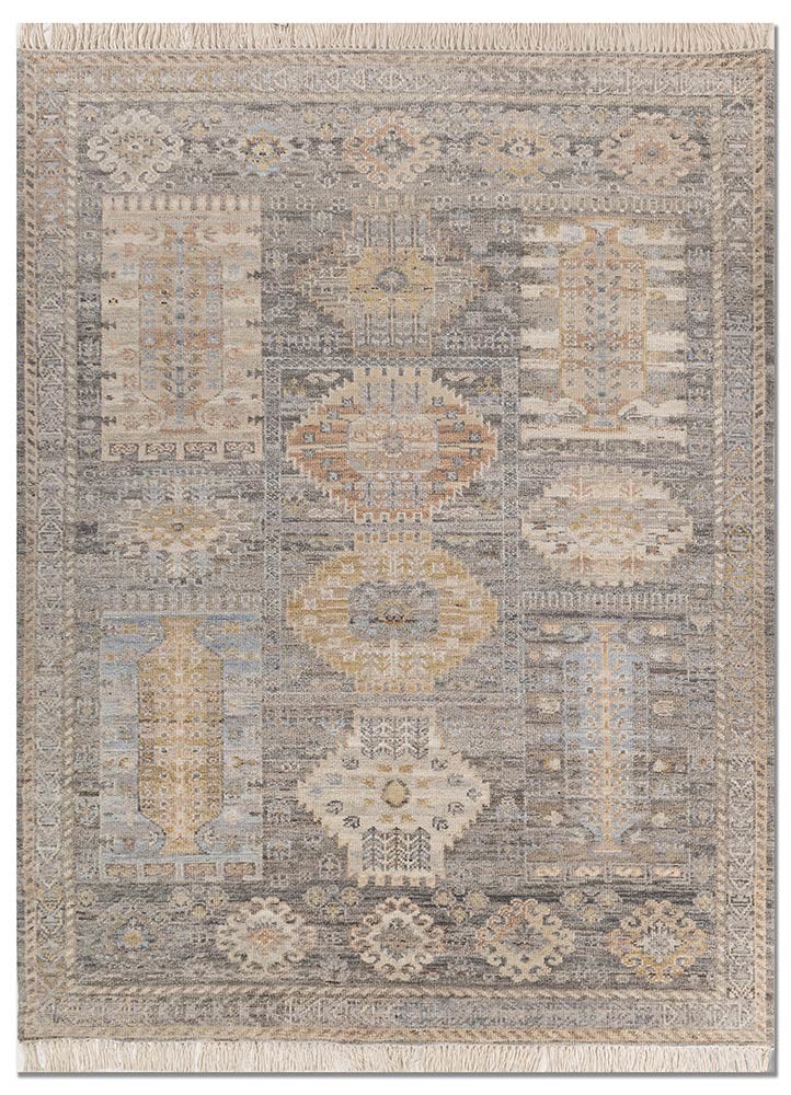  grey and black wool Hand Knotted Rug