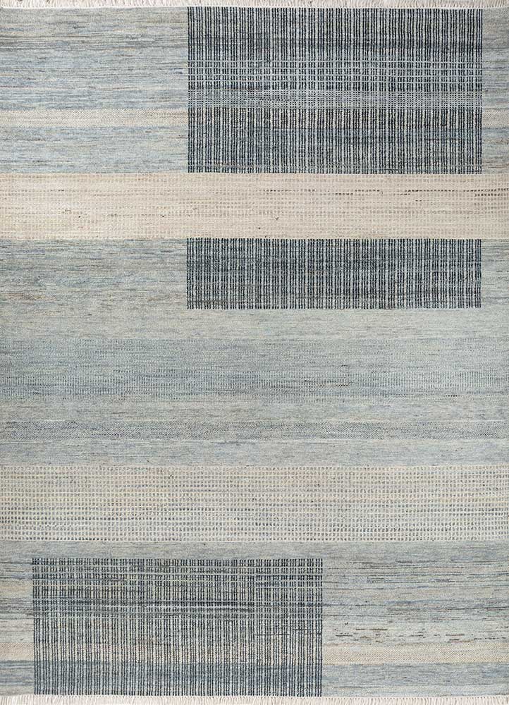  blue afghan wool Hand Knotted Rug