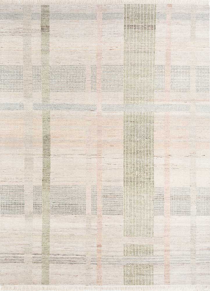  ivory afghan wool Hand Knotted Rug