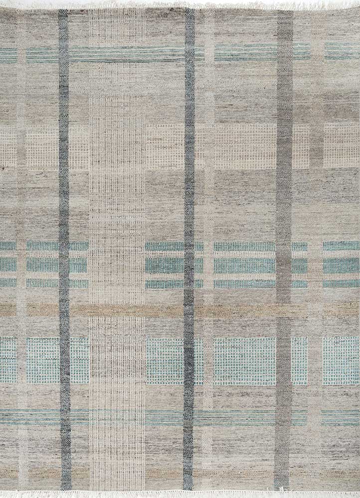  blue afghan wool Hand Knotted Rug