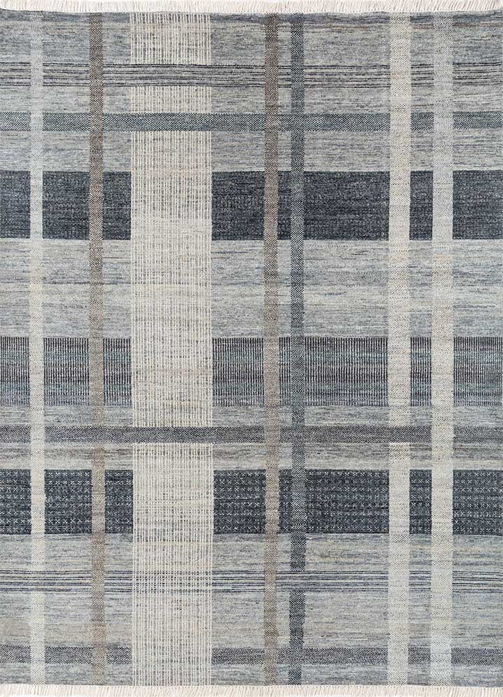  blue afghan wool Hand Knotted Rug