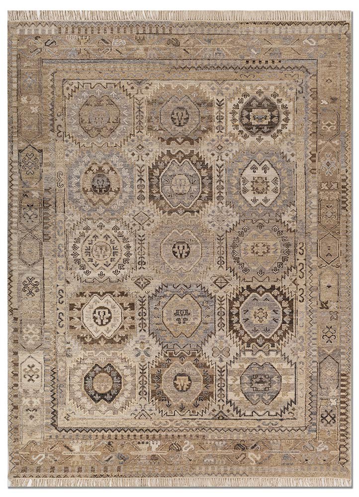 savana beige and brown wool Hand Knotted Rug - HeadShot savana beige and brown wool Hand Knotted Rug - HeadShot