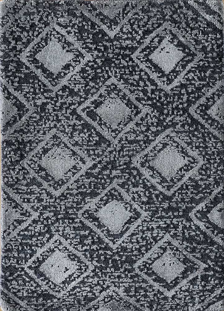  blue wool and bamboo silk Hand Knotted Rug