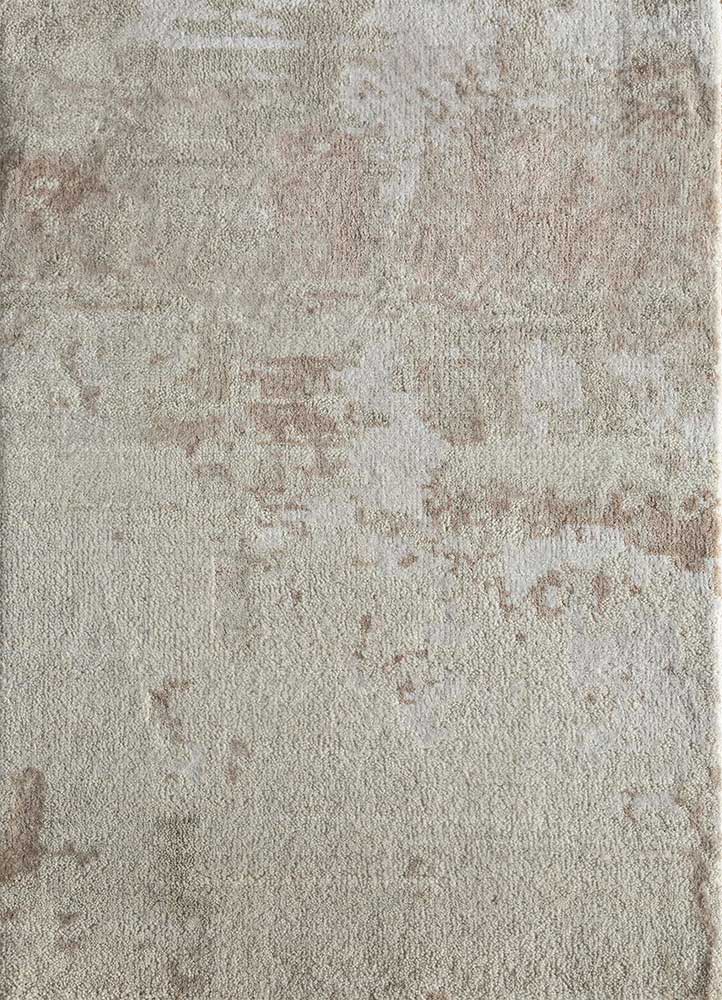  beige and brown wool and bamboo silk Hand Knotted Rug