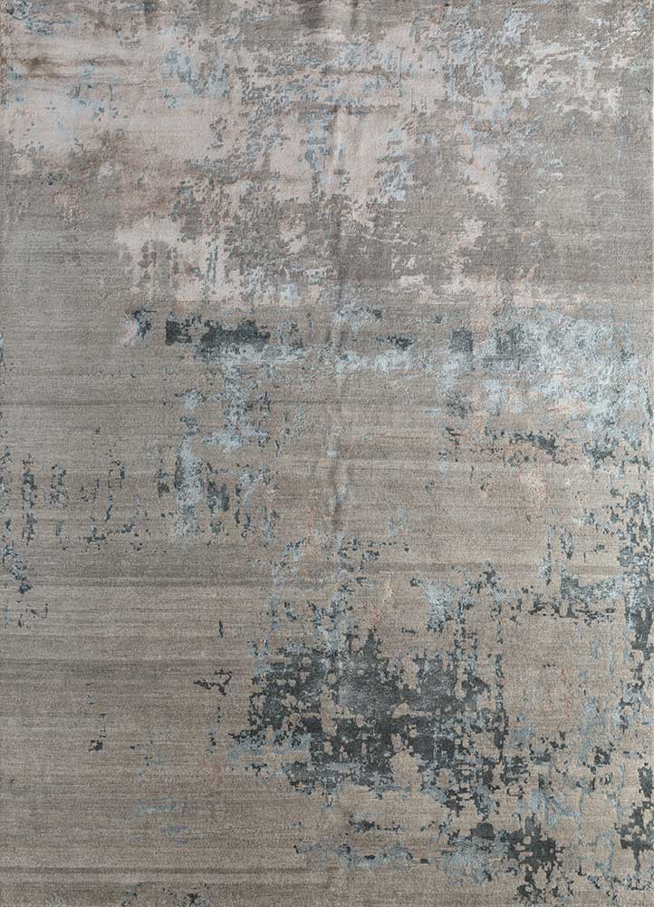 tattvam grey and black wool and bamboo silk Hand Knotted Rug - HeadShot