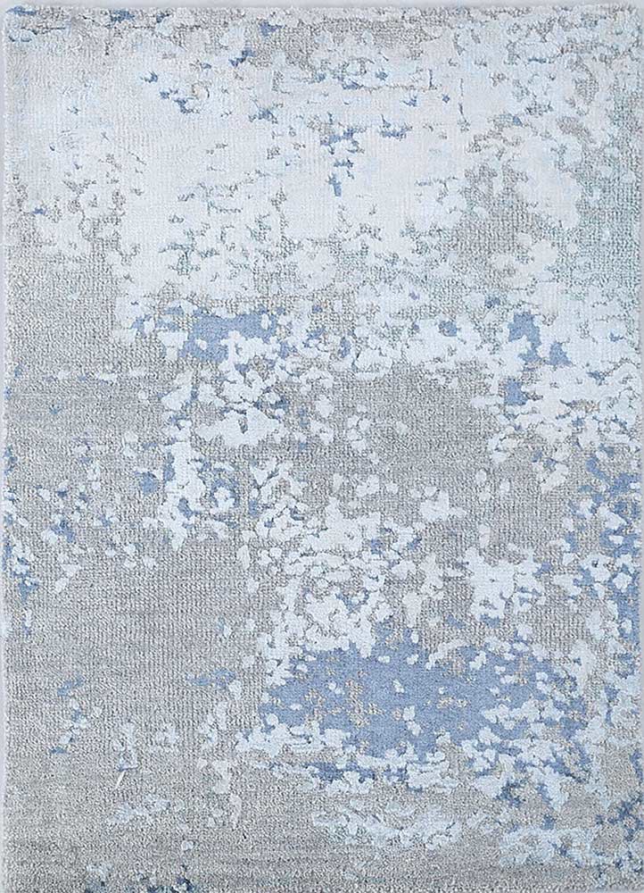  grey and black wool and bamboo silk Hand Knotted Rug