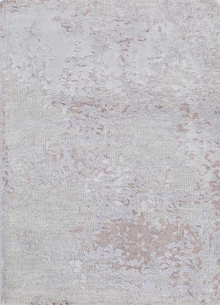  grey and black wool and bamboo silk Hand Knotted Rug